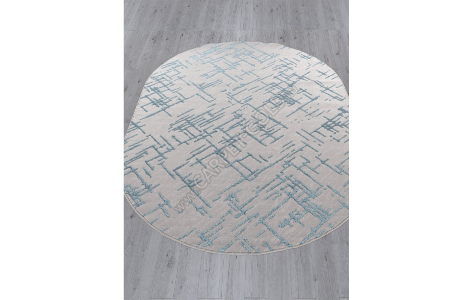 Ковер F164 - GRAY-D.BLUE - Овал - коллекция LIMAN